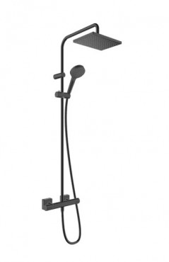 Hansgrohe, Vernis Shape Showerpipe 230, 1 jet 26286670, Termoszttos zuhanyrendszer, fekete, 1,60 m