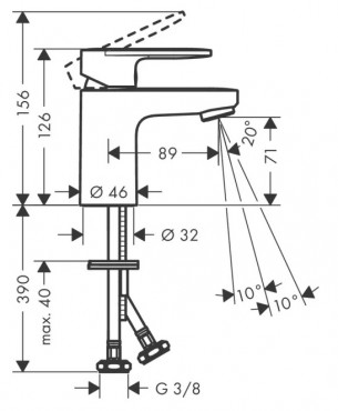 Hansgrohe Vernis Blend Egykaros mosdcsaptelep 70, automata lefolygarnitrval 71550670