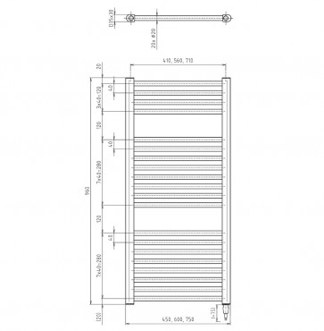 Sapho Aqualine Direct-E elektromos frdszobai raditor ftpatronnal egyenes 300W fehr, ILE94T