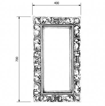 Sapho Samblung t�k�r fa kerettel, 40x70cm, arany