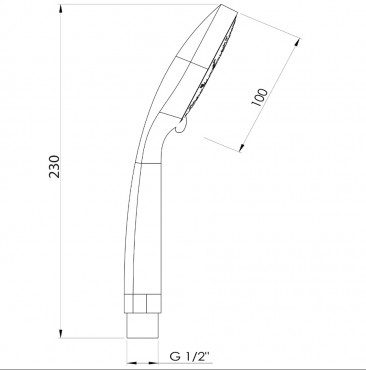 Sapho Aqualine kzizuhany, 3 funkcis 100mm, fekete