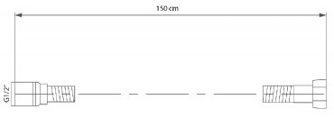 Sapho Softflex zuhany ggecs, 150cm, fekete
