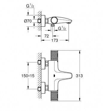 Grohe Grohtherm 1000 Performance 34830000, Termoszttos kdcsaptelep