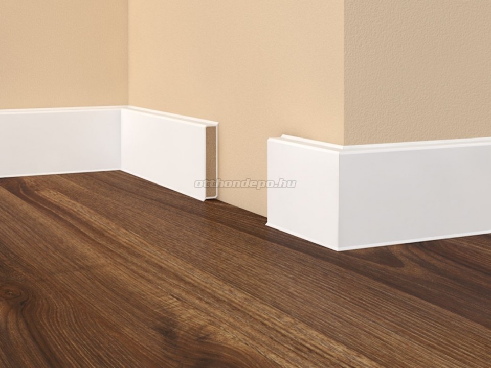 Szeg�lyl�c, MDF, Swiss Krono Tex, Aqua Robusto, D0001 Feh�r, v�z�ll�, 80x19 mm (2,5 m/sz�l)