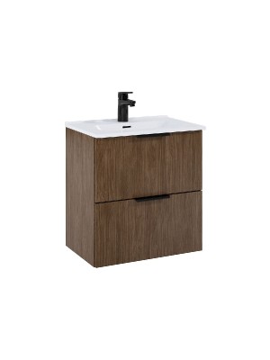 Elita Street Plus Szett (szekrny + kermia mosd), 50 cm, 2 fikos, Lincoln Walnut