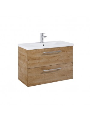 Elita Roma Plus Szett kompakt frdszobaszekrny, 2 fikkal, mosdval (80 cm), Canela oak 