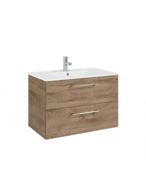 Elita Roma Plus Szett frdszobaszekrny, 2 fikkal, mosdval (80 cm), Canela oak