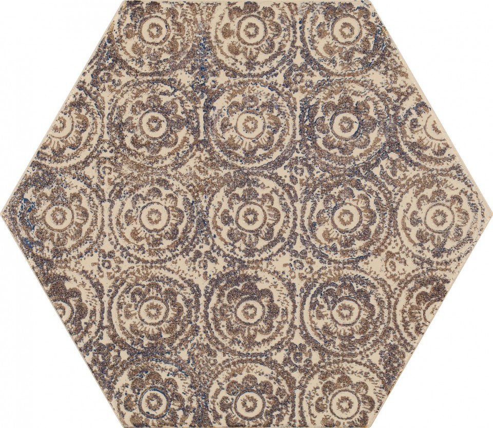 Paradyz Glitter Mood Blue Inserto Hexagon C 19,8X17,1 G1