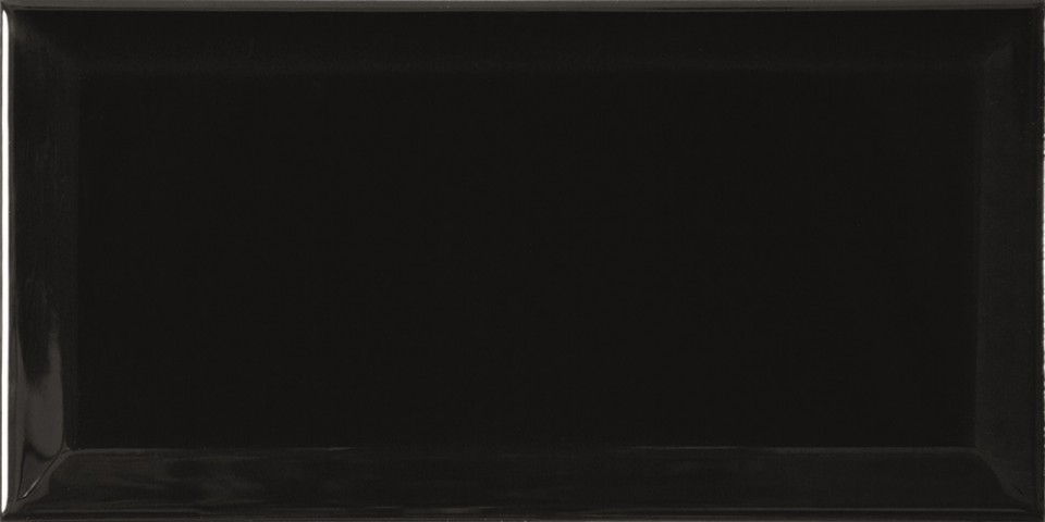 Csempe, Vilar, Metro Nero, brillo biselado, f�nyes fekete, 10x20 cm
