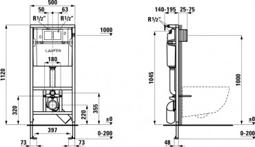 Laufen H9201020000001 Falba pthet nhord WC tartly, hts fali rgztkszlettel