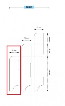 Szeg�lyl�c, MDF58, Pure+ Furie 57125, lakkozott, feh�r (2,4 m/sz�l)