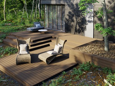 Bergdeck WPC teraszburkolat csiszolt fellettel, wild teak, 2,40 mter/szl, 15cm x 25mm BD1007