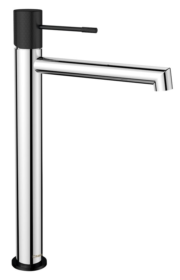 Sapho Solaris magas�tott mosd�csaptelep lefoly� n�lk�l, kr�m/matt fekete WD006CB