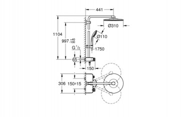 Grohe Euphoria SmartControl 310 Zuhanyrendszer, 22120KF0