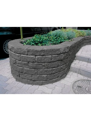 KK Kavics Beton, Lisszabon Tmfal, 20x15,3/23,1 cm, antracit