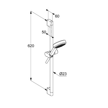 Kludi sDive Zuhanygarnit�ra 1S l=600 mm, 6861005-00