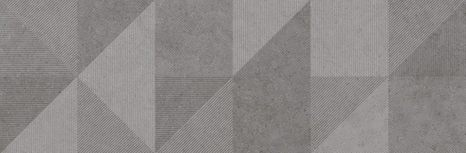 Dekorcsempe, Ragno, Richmond Decoro Geo Silver Touch matt rett., 33x100 cm