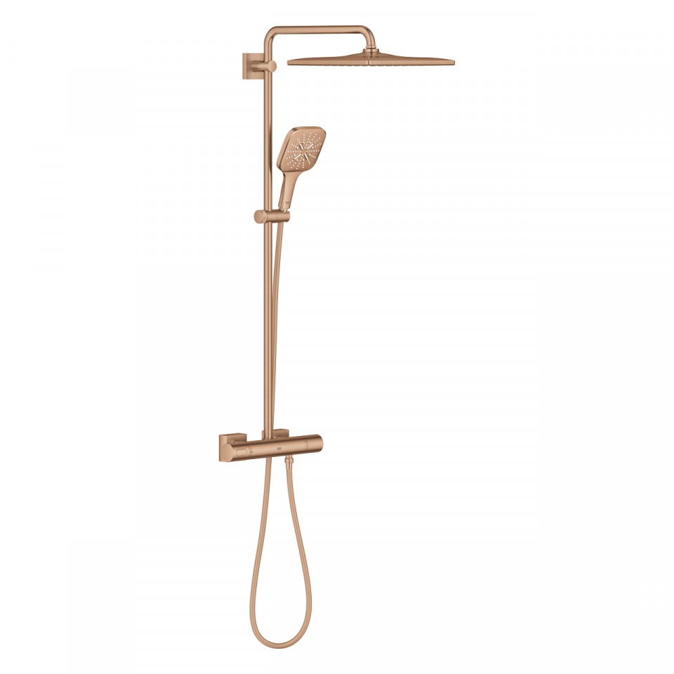 Grohe Rainshower 310 Cube 26837DL0, Termoszttos zuhanyrendszer, brushed warm sunset, 1,75 m