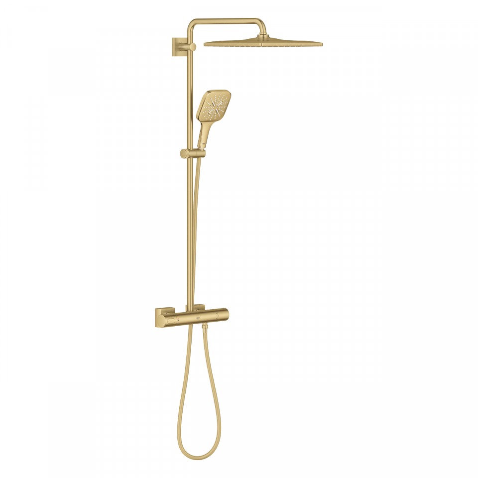 Grohe, Rainshower 310 Cube, 26837GN0 Termoszttos zuhanyrendszer, brushed cool sunrise, 1,75 m