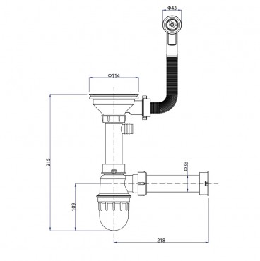 Sapho Grnit mosogattlca,egymedencs, csepegtetvel 77x44 cm, Fekete