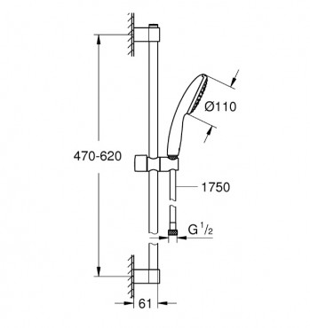 Grohe Tempesta 110 Sines zuhanyszett 1 spray (Rain), 27924003