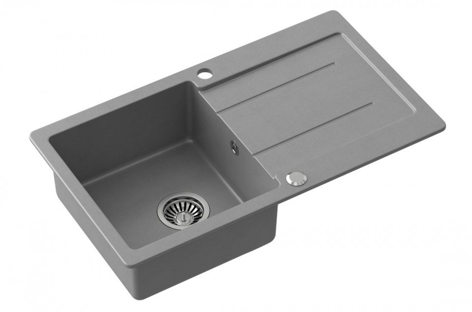 Sapho Gr�nit mosogat�t�lca, egymedenc�s, csepegtet�vel, 77x44cm, sz�rke