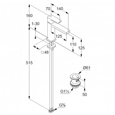 Kludi Renon mosdcsap 110 Push-Open, 422880575