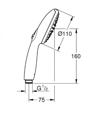 Grohe Tempesta 110 kzizuhany 2 funkcis, matt fekete, 269122433