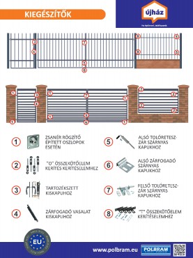 Polbram, Lea, Kerts panel, 2 m*1,58 m, magas, RAL 7016