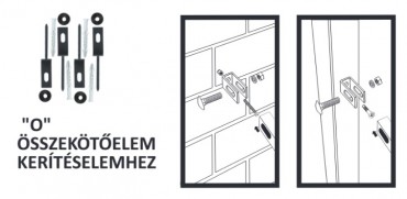 Polbram Kerts panel O sszektelem keretselemhez, beton oszlophoz, RAL9005 (4db / szett)