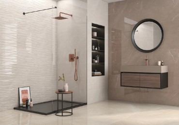 Dekorcsempe, Geotiles, Dagma Marfil Ondas rlv, f�nyes rett. 30x90 cm