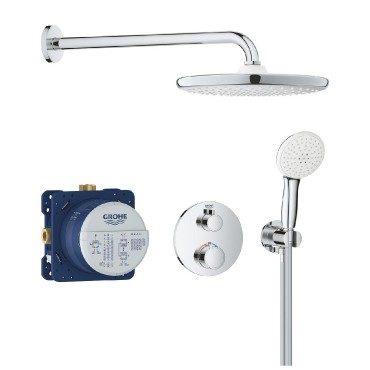 Grohe, Grohtherm termoszt�tos zuhanyrendszer, Tempesta 250 fejzuhannyal, 2 utas, alaptesttel 34872000