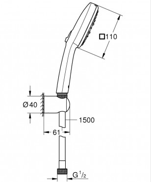 Grohe, Tempesta Zuhanyszett, Cube 110 k�zizuhannyal, kr�m - feh�r 27588003