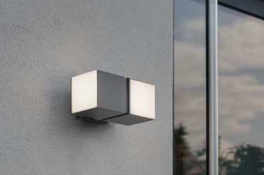 Lutec Cuba Fali LED l�mpa 2-fejes grafitsz�rke 3000K