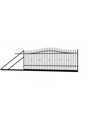 Polbram Emma tolkapu 4m x 1,2-1,5m magas, RAL9005 balos kialakts, fekete