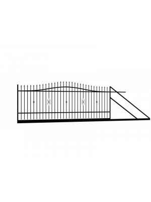 Polbram Emma tolkapu 4m x 1,2-1,5m magas, RAL9005 jobbos kialakts, fekete