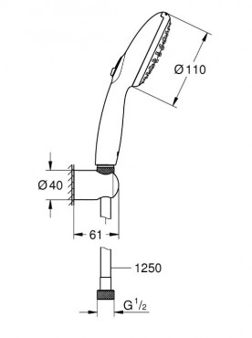 Grohe Tempesta 110 fali tarts zuhanyszett 2 funkcis, krm