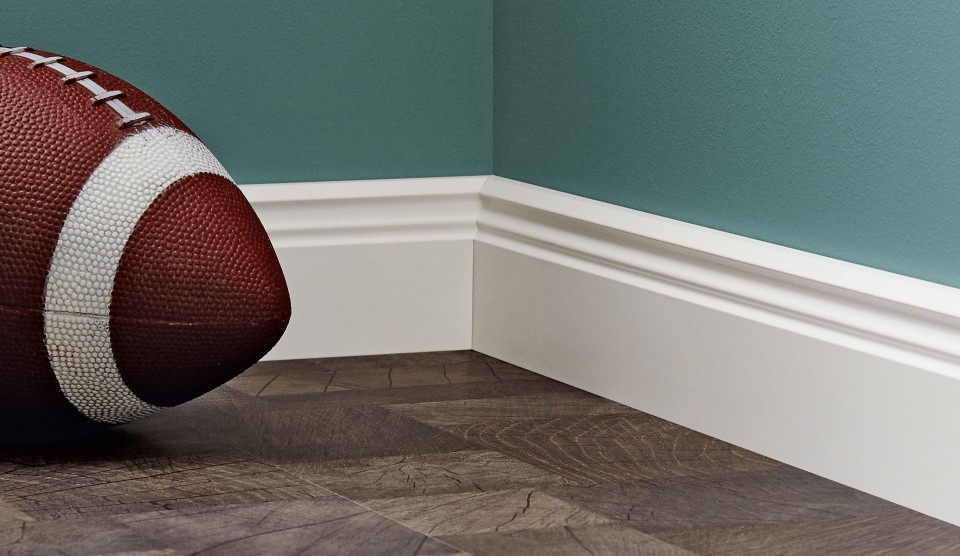 Szeg�lyl�c, MDF, Swiss Krono Tex, PROFILOS, feh�r, festhet�, klippel r�gz�thet�, 18x80x2400 mm