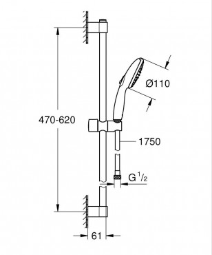 Grohe Tempesta 110 rudas zuhanyszett 2 funkci�s, kr�m 26162003
