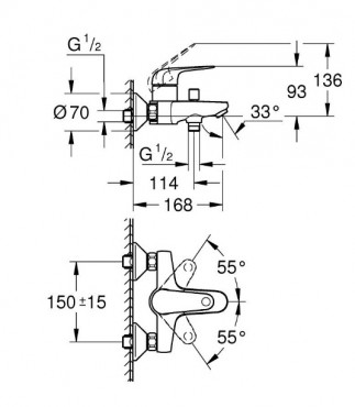 Grohe Euroeco Kdcsaptelep egykaros, krm 32743001