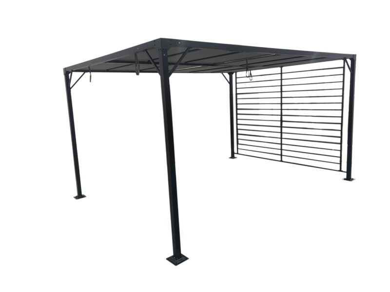 Sunrite Artemis, ker�t�ses pergola ac�l v�zas, poli�szter �rny�kol�kkal, 300x400 cm, fekete