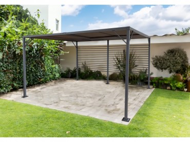 Sunrite Artemis, ker�t�ses pergola ac�l v�zas, poli�szter �rny�kol�kkal, 300x400 cm, fekete