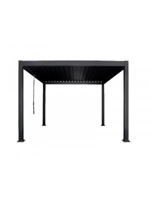 Sunrite Oliver pergola, alu vz s acl zsaluzat, 300x300 cm, fekete