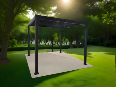 Sunrite Oliver pergola, alu v�z �s ac�l zsaluzat, 300x300 cm, fekete
