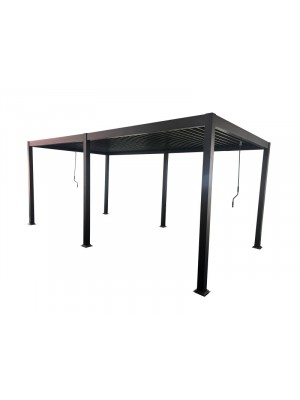 Sunrite Oliver pergola, alu vz s acl zsaluzat, 300x600 cm, fekete