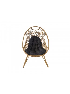 GP Toparts Mira egyszemlyes fonott pihenszk, rattan, fekete prna
