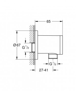 Fali csatlakoz, Grohe Tempesta 28671001, krm
