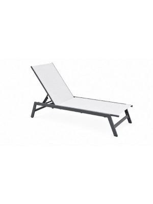 SunRite Nexo Alum�nium textil�n napoz��gy, kerekekkel, sz�rke v�zzal, sz�rke sz�vettel, 191x60x31 cm