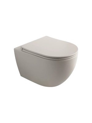 NAVIRA Aurora, Kerek Fali WC �l�k�vel, perem n�lk�li, Matt Beige