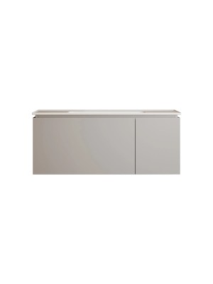 F�rd�szoba b�tor, NAVIRA Alessia als�szekr�ny mosd�val, matt sz�rke b�tor, feh�r mosd� 98,5x49x40 cm